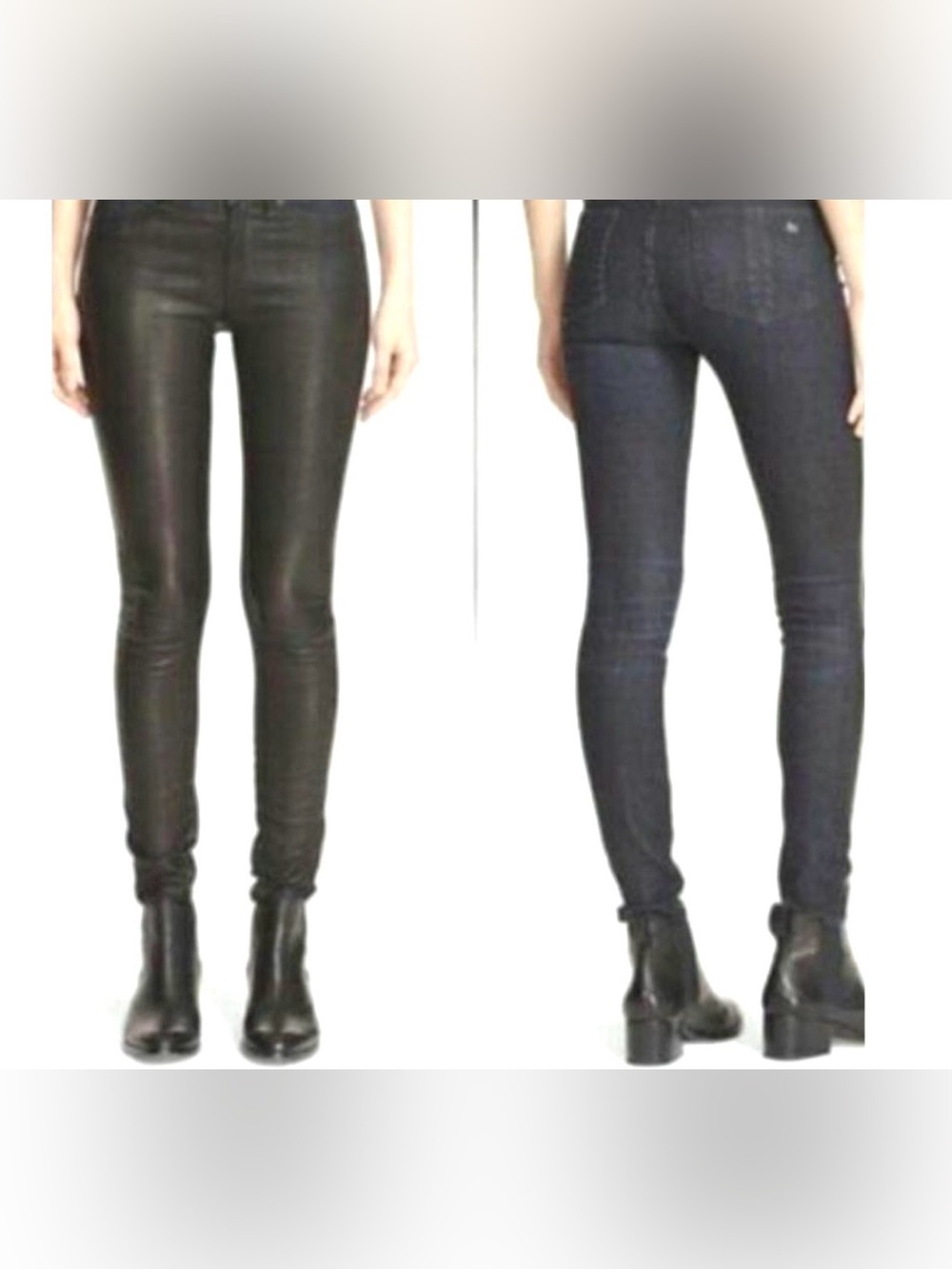 rag & bone Black lamb Leather Jeggings or pants . Size 24    Like brand new